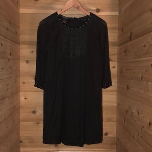 Black tunic with velvet and star detail